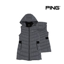 핑골프여성 지그재그 패턴 구스 다운 베스트 P12294JV991_BK, 100, BK