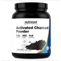 nutricost 활성탄 분말 1lb 식품 등급 분말 채식주의자 글루텐 프리 non-gmo