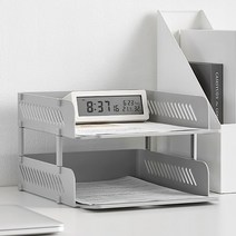 병원 학원 유치원 자료 서류받침 2단 처방전 자료정리 데스크정리함 트레이, 화이트