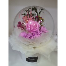 프리저브드 풍선볼 소 지름 10cm 높이 약 20cm 용산꽃집 로즈플로라, 핑크장미