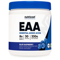 Nutricost 뉴트리코스트 EAA 필수 아미노산 파우더 BCAA 함유 블루 라즈베리 330g, 1개