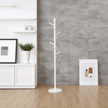 핀란디아 엘라인 원목 원형 스탠드 옷걸이 행거(화이트), 단품