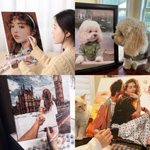 트렌드포유 DIY 유화그리기 주문제작 사진 그림그리기세트 24 36 42색 캔버스페인팅, 35 x 60 size 42 color
