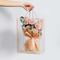 꽃다발 가방 투명 네모 상자 웨딩 감성 결혼식 기념일, 상세 페이지 참고, 5개의 투명한 검정색 테두리