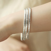BG05 Silver 실버 엔틱 문양 각인 뱅글 팔찌 은팔찌