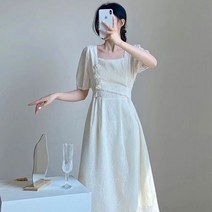 레이스 자카드 화이트 드레스 셀프 웨딩 스냅 원피스