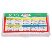 BOJACK 10 Values 300 pcs Rectifier Diodes 1N4001 1N4002 1N4003 1N4004 1N4005 1N4006 1N4007 Schottky, 1