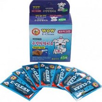 와우 이크린 구강청결 손가락티슈 45매 강아지 티슈