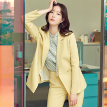 베스띠벨리 여성용 솔리드 더블 버튼 자켓 BEJAB1165