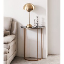 모던 시크 고급 메탈코팅 반원 선반 콘솔 (2색) 가구 작은 럭셔리 받침대, 02.500_반원형_골드