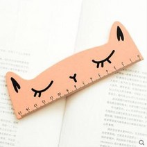 건축 제도 용품 1pcs 한국 만화 고양이 눈금자 크리 에이 티브 나무 귀여운 제도 선물 패션 Kawaii 학교 편, 06 주황색