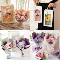 어라픽비누꽃 플라워 꽃다발 3종 조화 어버이날 스승의날 카네이션 장미 화이트데이 발렌타인, no1)소형비누꽃다발-해바라기옐로우