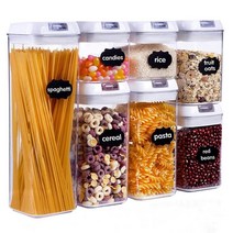 YiLaiIn Food Storage Container Airtight BPA Free Plastic 7 Piece Set with Lid, Transparent, 1 set of 7 piece
