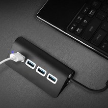 코시 USB 3.0 4포트 허브 컴퓨터 노트북 멀티탭 유에스비 확장 분배기 콘센트 USB허브, 블랙