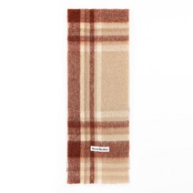 [아크네 스튜디오] (당일) 22FW 모헤어 베이지 러스트레드 체크 머플러 CA0146