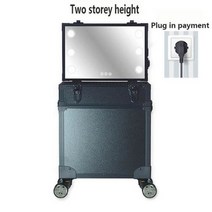 캐리어 빈티지 여행가방 클래식 공항 매니큐어 메이크업 가방 여행 램프 아름다움 케이스 화장품 스토리지 주최자 박스 대용량 수하물 트롤리