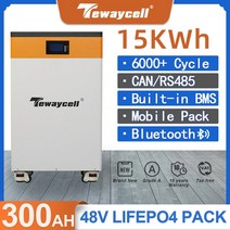 태양광발전 태양광패널 아파트태양광설치 태양열설치 Tewaycell 파워월 배터리 6000 사이클 BMS 블루투스 태양광 EU 15KWh 51V LiFePO4, 2.15S 48.0V 15KWh