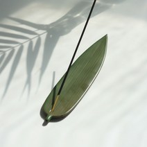 대나무 잎모양 도자기 인센스홀더 향꽂이 향받침 hem 스틱 인센스받침