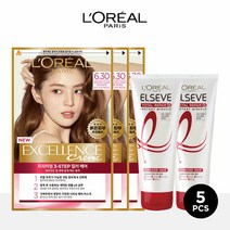 Hmall기획세트 로레알파리 엑셀랑스 크림 염모제 3개+미라클 헤어팩 170ml 2개, 1호 흑색x3_헤어팩x2