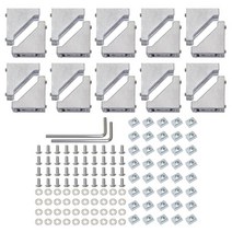 코너 브래킷 키트 슬라이딩 너트 와셔 슬롯 6Mm 20S 알루미늄 압출 프로파일 레일 액세서리 20 세트, 01 Silver
