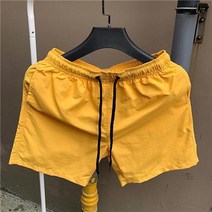 쿼터 팬츠 남한국판 3부 속건 반바지 캔디 컬러 루즈핏 얇은 스포츠 반바지 러쉬
