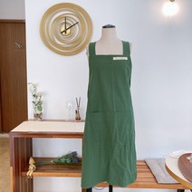 은빛라인 편안한 앞치마, 1개, 그린