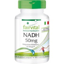 fairvital Fairvital | NADH 50mg- 2 개월 동안 - 비건 채식 - 고용량 -60 캡슐 - DRCAPS® 지연된 릴리스, 4개