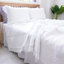 윤스홈 프리미엄 레이스 순면 워싱 스프레드 퀸 킹(특대형), 그레이508685 L4