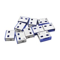 랜스타 USB 포트 정보 보안 잠금 장치 커넥터 블루 10개입 LS-USBLOCK-B
