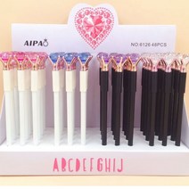 문구용품 보석 볼펜 흑백 색상중 랜덤배송 1개