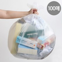 네이쳐리빙 재활용 쓰레기 분리수거 배접 비닐봉투100매80L, 청색, 색상:청색