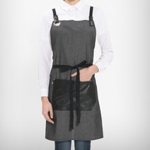 그레이데님 바리스타시험앞치마 x자앞치마 남녀 앞치마 공방 목공 바베큐 홀앞치마, 단품, 단품
