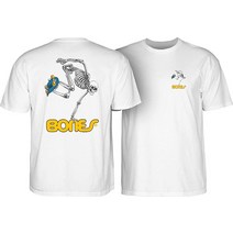 Powell Peralta 스케이트보드 스켈레톤 티셔츠 화이트 XL, White