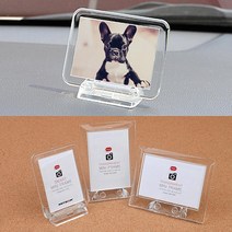 차량 사무실 장식용 투명 미니 액자 이미지사진 포토테이블 웨딩 셀카 신혼부부 인테리어 프로필, 가로
