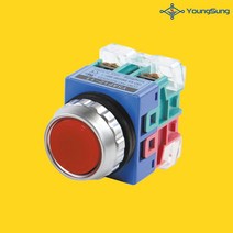 용성전기 YSAP12-11 25파이 1A1B 접점 누름 버튼 스위치 PB, YSAP12-11(25파이 1A1B), 노랑(YELLOW)