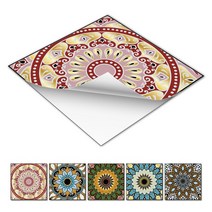 데코타일장판 붙이는 접착식 현관 베란다 사무실 장판 셀프 시공 만다라 타일 자체 접착 스티커 20x20cm 벽 바닥용 욕실 방수 월페이퍼 DIY 침실 TV 배경 홈 데코, [01] 20x20CM, [11] TFS08