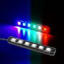 기타 12V용 6발 RGB 싸이키 LED스트로브라이트(모듈내장형), 단품, 상세페이지 참조