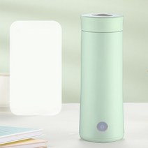 스마트 온도 조절 컵이있는 400ml 휴대용 전기 주전자 차 커피 여행 끓인 물 주전자 주방 가전 만들기, 녹색 필터 없음, 유럽 ​​연합