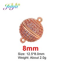Juya-수제 비즈 쥬얼리 결과 4 가지 크기의 강한 자석 걸쇠 및 후크 여성을 위한 크리스탈 진주 팔찌 목걸이 만들기, [01] As Photo, [03] Rose Gold 8mm