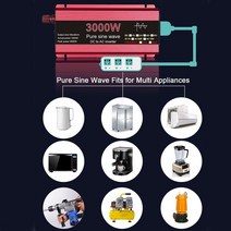 자동차 인버터 3000W 순수 사인파 인버터 전원 태양광 자동차 DC 12V 변환기, 01 12v to 220v 1000w