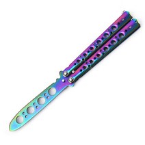 접이식 나비 칼 휴대용 CSGO Balisong 트레이너 스테인레스 스틸 포켓 연습 나이프 훈련 도구 야외 게임, Color type-1