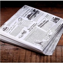 빈티지 주방 기름 종이 유산지 영어 신문 샌드위치 종이 호일 푸드 에어프라이어 감자 튀김, J.영문 화이트 30X30 200장 개