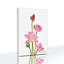 풍수 연꽃 캔버스 그림과 프레임 가족 선물 미술 시험 합격 부의 돈 행운, 03