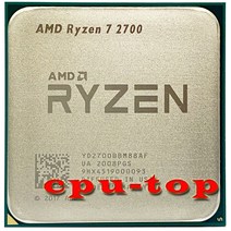 라이젠 2700AMD Ryzen 7 2700 3.2 GHz 8 코어 sinten 스레드 16M 65W CPU 프로세서 YD2700BBM88AF 소켓 A, 한개옵션0