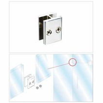 욕실 샤워실 유리문 칸막이 공사 H형 유리 브라켓, 1개