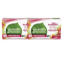 세븐스제너레이션 건조기시트 트로피칼 글로브 80장 Seventh Generation Dryer Sheets Tropical Grove Scent, 2팩