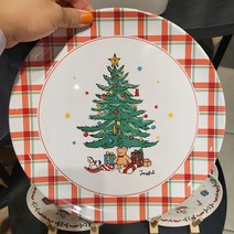 홀리데이베어 멜라민 접시 D25