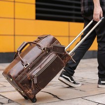 유니크 고급소가죽 보스턴백 여행캐리어 여행가방