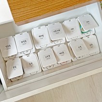 원터치 미니 서랍정리함 인테리어 다용도 소품 케이스 책상 화장대 사무실 수납함 1구 2구 6개입+라벨스티커, 1구 6개입+라벨스티커
