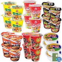 더블비 농심 오뚜기 팔도 컵라면 6종 총 24개 (육사발 4개 + 신라면 4개 + 튀김우동 4개 + 새우탕 4개 + 진라면 매운맛 4개 + 참깨 4개)+더블비카드거울, 1세트